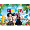 Happy Summerween Backdrop Spooky Skull Summer Beach Background