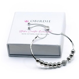 Obirdie Golf Stroke Counter Bracelet – 925 Sterling Silver Adjustable Bangle for Ladies | One-Hand Operation | Stylish Golf Gift for Her | Waterproof Golf Jewelry | Elegant Golf Accessories for Women