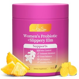 Brurtzexs Her Juicy Feminine Probiotics Gummies for Women with Slippery Elm - Pineapple Flavor, pH Balance & Immune Health Support - Digestive & Feminine Support - Vegan Supplement, 58 C