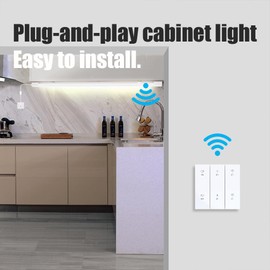 Under Cabinet Lights with Plug. 3000K-6500K Dimming and Color. with Wireless Control Panel and Remote Control.15W 1500LM for Garage, Kitchen, Bathroom, Closet, Office (16 inch)