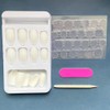 Carufin Pack of 24 White Matte False Nails Sticker Press