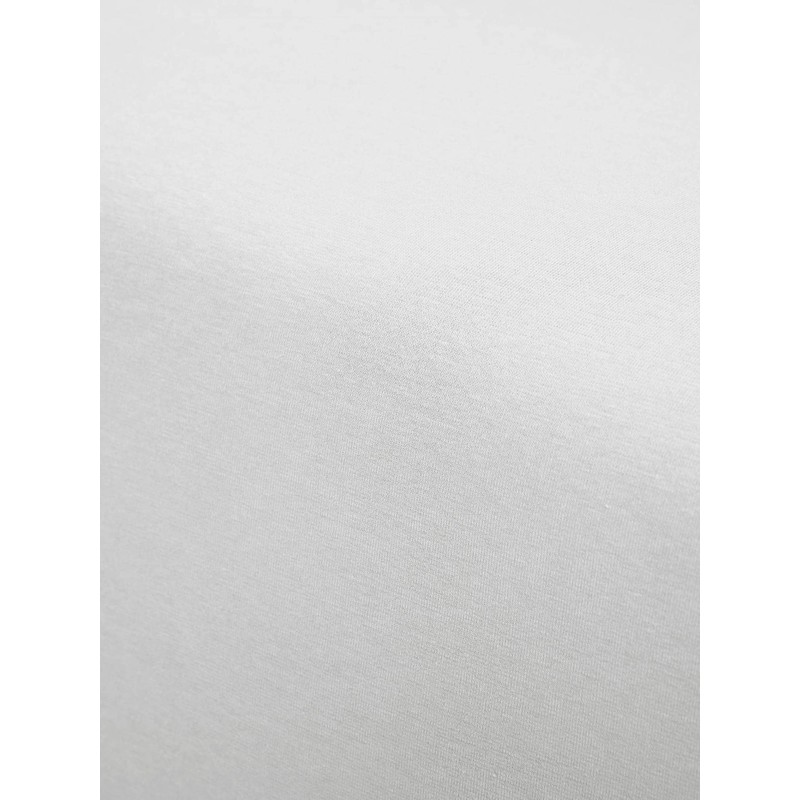 ESSENZA The Perfect Organic Jersey Fitted Sheet, White, 140-160 x