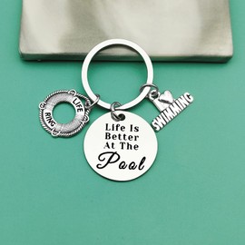 Swim Keyring Gifts Gift for Swimming Lover Keychain Swimming Jewelry for Swimmers Inspirational Swimmers Gift for Teens Boy Girl Best Friend Sister Graduation Father Day Birthday Gift for Women Men