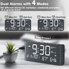 Wooden Alarm Clock,Digital Clock with Large LED Display,Temperature/Humidity/Date/Week, Dual Alarms