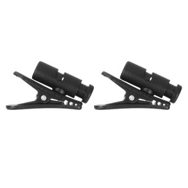 HARFINGTON 2pcs Headphone Wire Clips 1.54" Length Small Headset Cable Clamp Earphone Earplugs Cable Clothing Clip Earpiece Clamp Microphone Cord Hooks for 0.5-3mm Dia Round Wire, Black