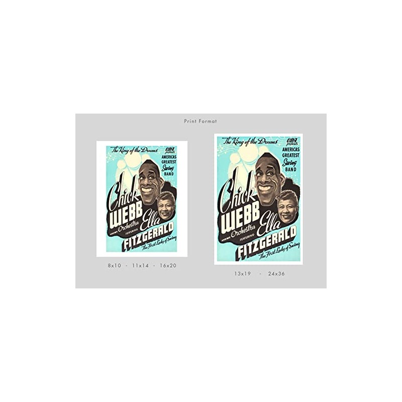 Chick Webb and Ella Fitzgerald - Concert Poster print (13”x19”)
