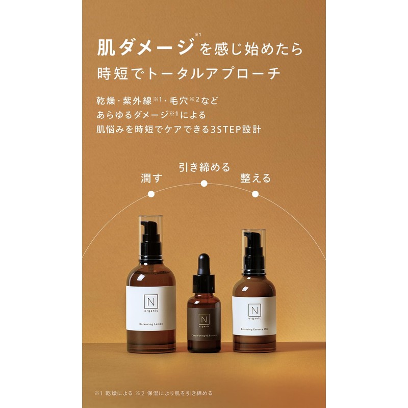 N organic Basic Skincare Set with Lotion, Emulsion, and Serum,