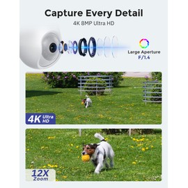 Hugolog 4K Light Bulb Security Cameras Wireless Outdoor-2.4GHz Cameras for Home Security Indoor with AI Sound Processing&Motion Detection,Color Night Vision,Auto Tracking,Siren Alarm,2-Way Audio