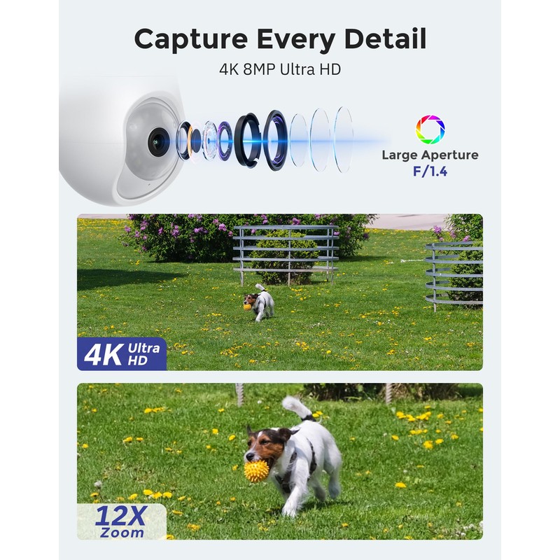 Hugolog 4K Light Bulb Security Cameras Wireless Outdoor-2.4GHz Cameras for