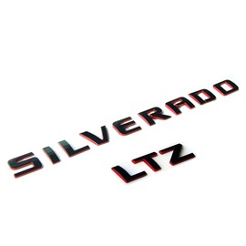 Yoaoo 2pack OEM Letters with LTZ Emblem 3D Badge Nameplate Replacement for Silverado 1500 2500Hd 3500Hd Series 1999-2018 Red Line Redline Gloss