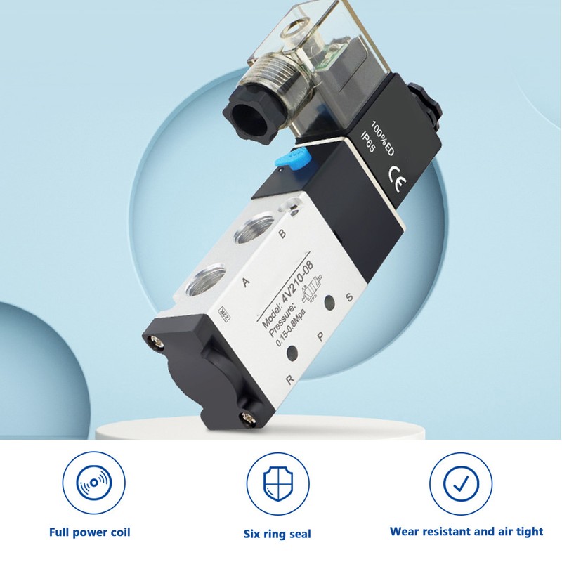 Solenoid Air Valve 2 Position 5 Way Aluminum Alloy High