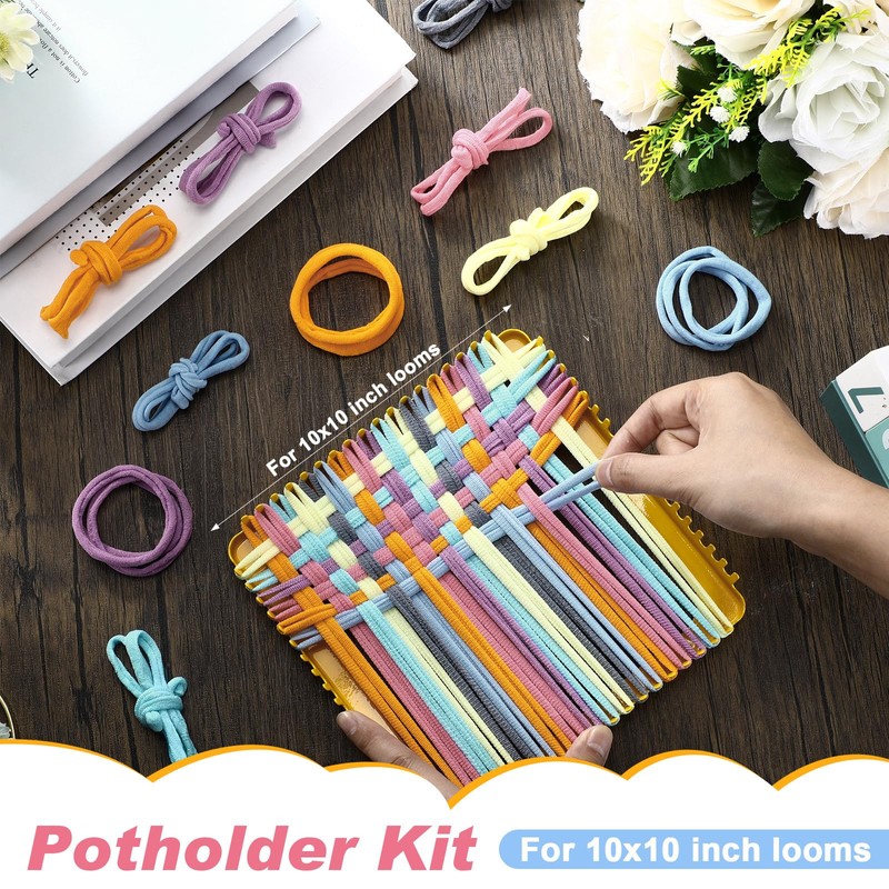 Daifunli 600 Pcs 10 Inch Potholder Loom Loop Bulk Weaving