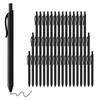 InkSlick Bulk Pens, 50 Pack No Bleed Black Retractable Ballpoint
