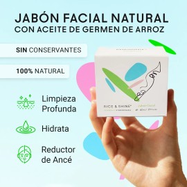 Jabón Facial Natural Aceite De Germen De Arroz Rice & Shine