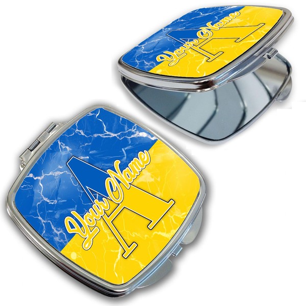 Bleu Reign Compact Personalized Pocket Mirror Custom Name Ukraine Flag