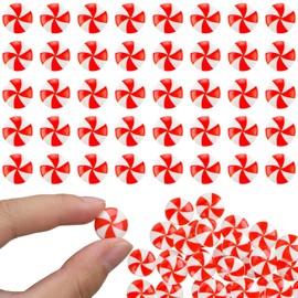 YUSHWENPTY Christmas Vase Fillers, Pack of 60 Christmas Beads for Vase Fillers, Christmas Candy Decoration, Christmas Table Decoration, DIY Crafts, (Red)