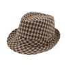 Unisex Classic Houndstooth Fedora Hat, Brown