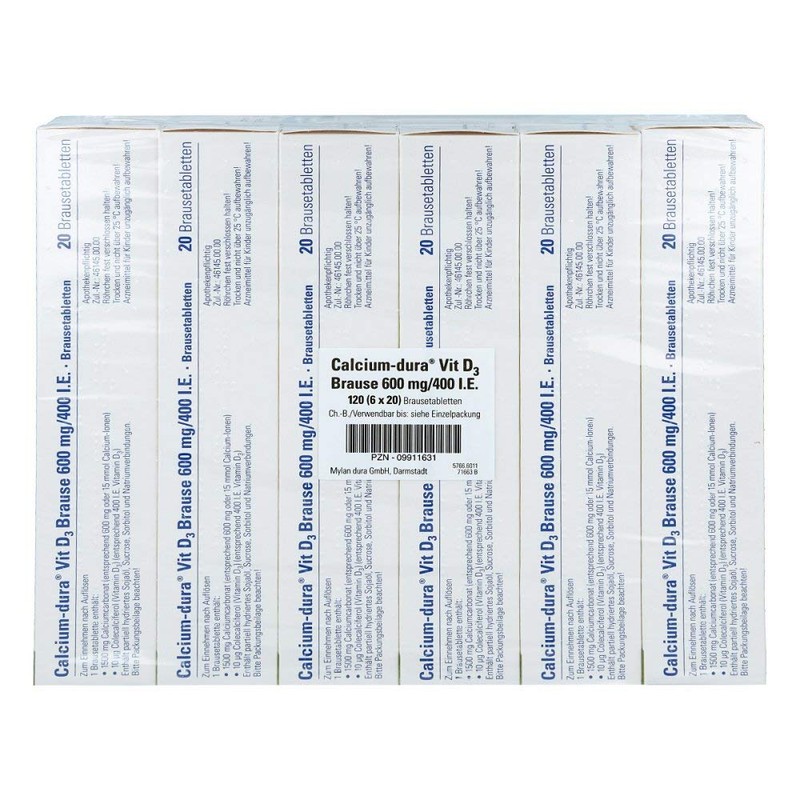 Calcium Dura Vit D3 Shower Head 600 mg/400 IU Pack