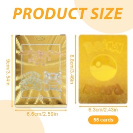 UENXRXE Pack of 55 Cartoon Cards Gold Rare Cards Set, No Duplicates Caricatures Comics Trading Cards for Children's Birthday Party Gifts Card Set Various Cards (Golden)