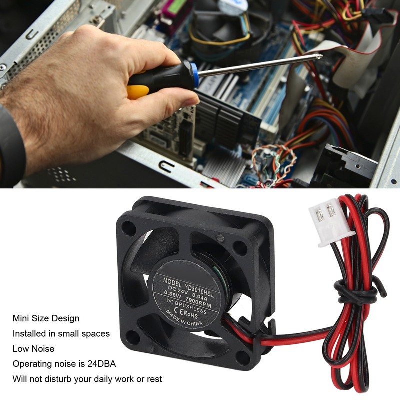 3010 DC Brushless Fan 2pin Terminal Low Noise Mini DC