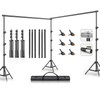 10x20FT Backdrop Support Stand for Photography，Adjustable Width & Length Backdrop