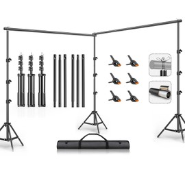 10x20FT Backdrop Support Stand for Photography，Adjustable Width & Length Backdrop Stand Background Support System Kit for Photo Video Studio Shooting, Party, Outdoor, Wedding