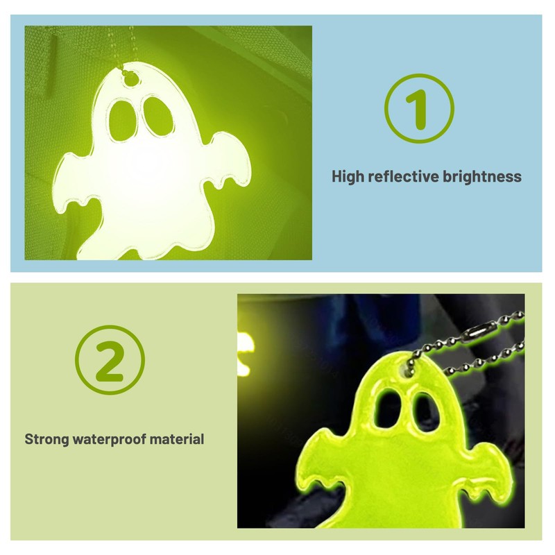 THXFUNAREA Safety Reflector Pendants, Pack of 20 Ghost Reflectors Children's