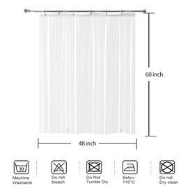 YISURE RV Camper Short Shower Curtain Liner 48x60'', Small Stall Peva Plastic Vinyl Shower Curtain Sets for Dorm Stand Up Single Bathroom