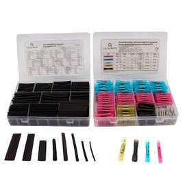 Quadrios GmbH Set Assortment Heat Shrink Crimp Connectors and Heat Shrink Tubes Industrial Quality 1140 Pieces Assortment Box with RoHS/REACH (800 Shrink Tubes + 340 Crimp Connectors)