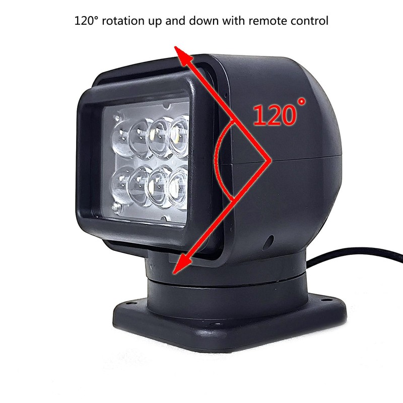 Led Search Light 7 Inch 50W 360 Degrees Rotating Remote