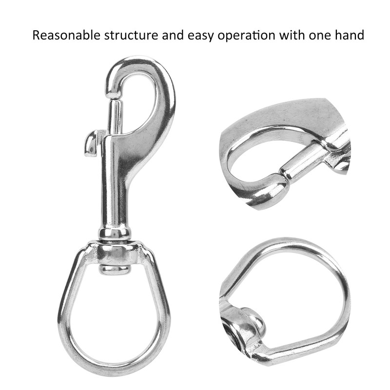 L100MM SpringSnap Clip Diving Hook Double Ended Stainless Steel Spring