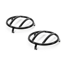 TACTIK Euro Style Turn Signal Guard Pair, Gloss Black - Fits Jeep Wrangler JK 2007-2018 - Heavy-Duty Rust Resistant Steel Light Covers - Rugged Off-Road Protection for All-Weather Coverage