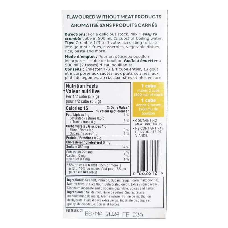 La Cie McCormick Canada Co. McCormick Gourmet All-Vegetable Bouillon Cubes,