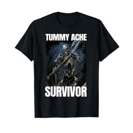 Tummy Ache Survivor Edgy Skeleton T-Shirt