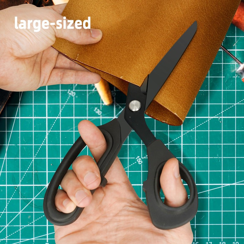 All Purpose 3 Pack Black Professional Tailor Scissors Heavy Duty,