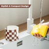 Checkered Sponge Holder for Kitchen Sink, Ceramic Dish Sponge Drying