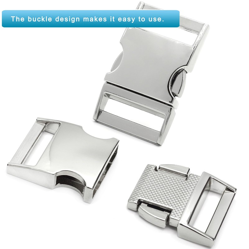 Enosea 2 Pcs Metal Side Release Buckle 3/4 inch(20mm) Adjustable