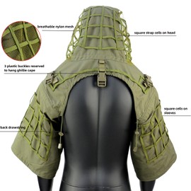 LytHarvest Sniper Ghillie Suit Foundation, Ripstop, Camouflage Tactical Ghillie Hood (Ranger Green)