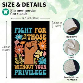 LAGZDFC Fight For Those Without Your Privilege Garden Flag, Double Sided Printing Farmhouse Outdoor Lawn Decor Yard Flag Gifts, Equal Rights Flag, Feminist Gifts For Women, Equality Activist Banner