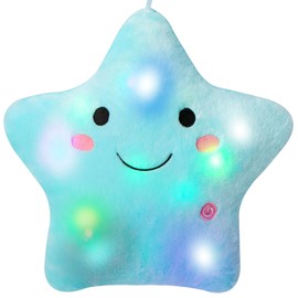 DearSun 13''Creative Twinkle Star Colorful Night Light Plush Pillows Light up Night Stuffed Toys Perfect for Birthday Christmas Holiday Valentines (Purple)