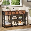 Furologee Entryway Table, 38'' Console Sofa Table with 3 Fabric