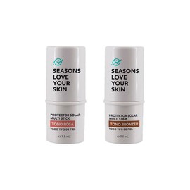 Seasons love your skin Kit facial Multi Stick con Color FPS 50 | Tono Rosa + Bronzer | Rubor, Labial y Sombra