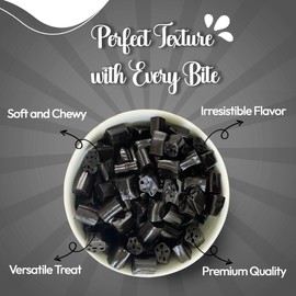 NY SPICE SHOP Black Licorice Bars - 3 Pound Soft Black Candies Bites - Dark Color Delicious Candy