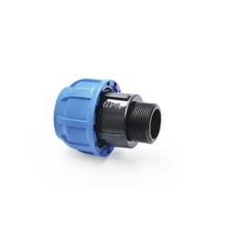Screw Hose Connection Polypropylene (PP) Fitting Transition Male Thread 32 mm x 3/4 Inch Quality Product Mega Selection All Sizes of Screw Hose Connection for Polypropylene (PE) Pipes Clamp Connector Drinking Water Angle