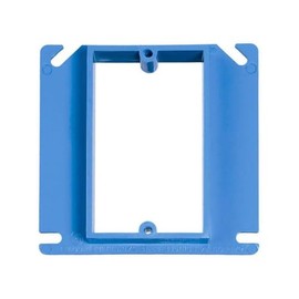 Carlon A411 Outlet Box Cover, Square, Raised, 1 Gang, 4-Inch, Blue