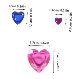 Operitacx Adorable Heart Stickers 12pcs 3D Gems for Nail Art Acrylic Gems for Scrapbooking Face Stick Jewelry Charms DIY Decorative