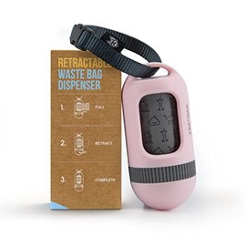 SVD.PET - Dispensador retráctil de bolsas de basura para cualquier correa de perro, bolsas de basura ecológicas compostables, soporte para bolsas de caca de perro, accesorio para caminar para perros