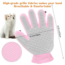 Gjinxi Pet Hair Removal Glove 2 in 1 Pet Grooming Gloves for Dogs Cats Dog Fur Remover Glove Static Electricity Cleaning Gloves for Home Grooming and Care Hair Remover Mitt for Shedding Massage