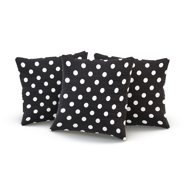 Hoooottle Custom Fancy Plush Black and White Polka Dot Square