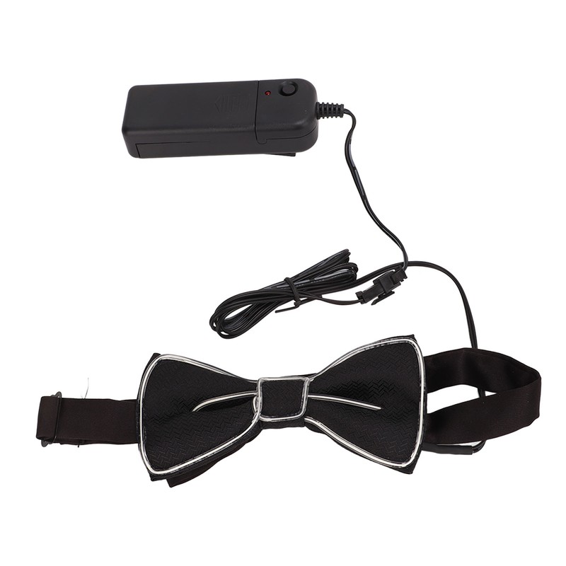 LED Bow Tie Polyester Plastic Copper Wire Adjustable Glowing Necktie